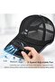 Fan hat black 3-speed adjustable solar/USB UPF50+ 54-59cm. - 4