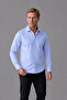 Blue Regular Fit Pocketless Classic Long Collar Shirt - 6