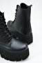 Luna Black Rustic Women's Daily High-Top Lace-Up Zippered Rustic Boots - 5