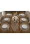 French Lace Runner and Supla Set for 6 People Gold Glitter Mink