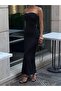 Backless Gathered Strapless Dress - 4