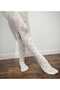 Bowknot Retro Patterned Vanilla Pantyhose