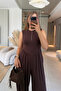 Comfortable Brown Shalwar Jumpsuit with Waist Detail - 6