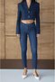 Women's Dark Blue Troklu High Waist Skinny Narrow Leg Troklu Dark Blue Jean Trousers - 4
