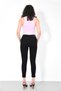 Women's Black Skinny High Waist Narrow Leg Black Denim Jean Pants - 6