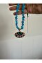 Handmade Broken Chain Eye Part Porcelain Fully Design Blue Color Necklace - 5