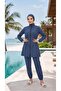 Atlas Elastic Waist Hijab Swimsuit Set of 4 with Bag and Bonnet Indigo - 7
