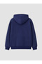 Navy Blue Hooded Boy's Zippered Sweatshirt - 3