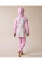 Girls Green Tropical Modest Swim 3 Piece Set - 3