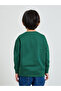 Boys Dark Green Graphic Print Oversized Sweatshirt - 5