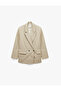 Regular Fit Buttoned Pocket Detailed Double Breasted Collar Blazer Jacket