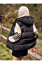 Women's Black Hooded Regular Puffer Vest - 4