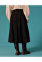 Suede Look Pleated Flared Midi Skirt - 3