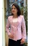Women's Linen Jacket Pink Blazer Jacket |   Sequined Detailed Long Sleeve Stylish Jacket Double-Breasted Jacket