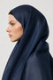 Core Silk Shawl - Navy Blue - 2