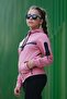 Girl's Hooded Stripe Printed Diver Fabric Tracksuit Set with Sleeve Pockets Esf7031 - 4