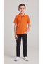 Unisex Kids 2-Piece Combination Short Sleeve Polo Collar T-Shirt-Black Ribbed Waist Elastic Canvas School Pants School Outfit