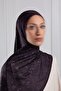 Ethnic Floral Patterned Soft Shawl Dark Plum - 3