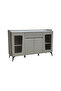 Modern Buffet and Storage Cabinet with Ribbed Glass Doors - 3