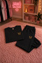 Leopardbutterfly Print Detailed Oversize Cotton T-Shirt Tracksuit Set - 3