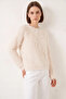 Women's Furry Oversize Cream Sweater - 4