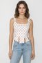 Women's Polka Dot Corset with Rope Detail White Red Blouse