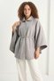 Women's Pocket Detailed Belted Cashmere Poncho Gray - 6