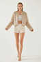 Women's Faux Fur Lined Beige Coat - 3