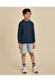 Boys Navy Cable Knit Sweater - 2
