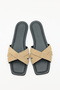 Slippers 2609 - Minimal Cross Strap Dark Beige Suede Women's Slippers