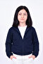Girl's Stand Collar Zippered Basic Sweatshirt