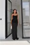 Black Vesper Drape Detailed Strapless Dress