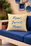 Home Sweet Home Yellow Striped Decorative Throw Pillow Cover Retro Home Decor 43X43 cm - 4