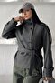 Women's Stand Collar Trench Coat Jacket |   Belted Cashmere Trench Coat - 7