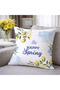 Happy Spring Lemon Flower Patterned Decorative Throw Pillow Cover Spring Decor 43X43 cm - 3