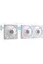 GAUS16 3-Pack 120mm Magnetic ARGB PWM PC Case Fans, 2000RPM,52.96 CFM,9-Blade,5V 3-Pin ARGB Sync,White