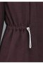High Collar Striped Elastic Waist Zipper Suit - K. Burgundy - 4