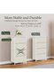 4-Drawer Dresser Vertical Storage Tower Fabric Dresser for Bedroom, Hallway, Entryway, Closet Organizer, Nightstand Bedside Table Furniture,Wooden Top,White - 7