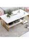 2-Tier Modern Upgraded Design Coffee Table with Drawer Storage Table for Living Room Furniture End Table 100 x 45 x 45 Centimeter
