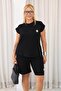 Plus Size Shorts Set with Crest Detail - 6