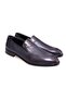 Dark Blue Color Laceless Genuine Leather Men's Shoes