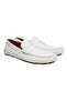 White Color Laceless Genuine Leather Men's Shoes