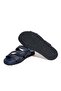 Dark Blue Color Laceless Genuine Leather Men's Slippers - 3