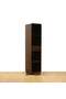Gwen Swivel Standing Cabinet With Mirror | Durable Cupboard | Dressing Makeup Storage Without ChairL48xW48xH165.7cm - Brown Walnut