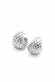Croco Chunky Steel Hoop Earrings - 3