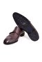 Brown Laceless Genuine Leather Men's Shoes - 3