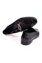 Black Color Laceless Genuine Leather Leather Sole Men's Shoes - 2
