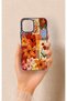 iPhone 12-12Pro Compatible Orange Lily Pattern Silicone Case