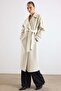 Reglan Sleeve Snap Closure Medium Length Coat Beige Melanj 3145 - 5