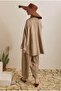 Drawstring Effect Suit Mink - 3